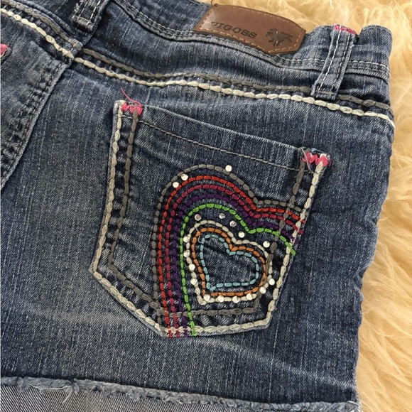 Vigoss Kids Dark Blue Jean Shorts with Embellished Pocket - Picture 4 of 5